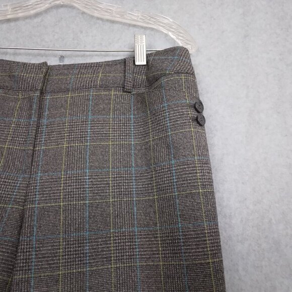 Talbots | Career Wool Stretch Gray Plaid Crop Capris Wide Leg |  Size 12P - Picture 3 of 8